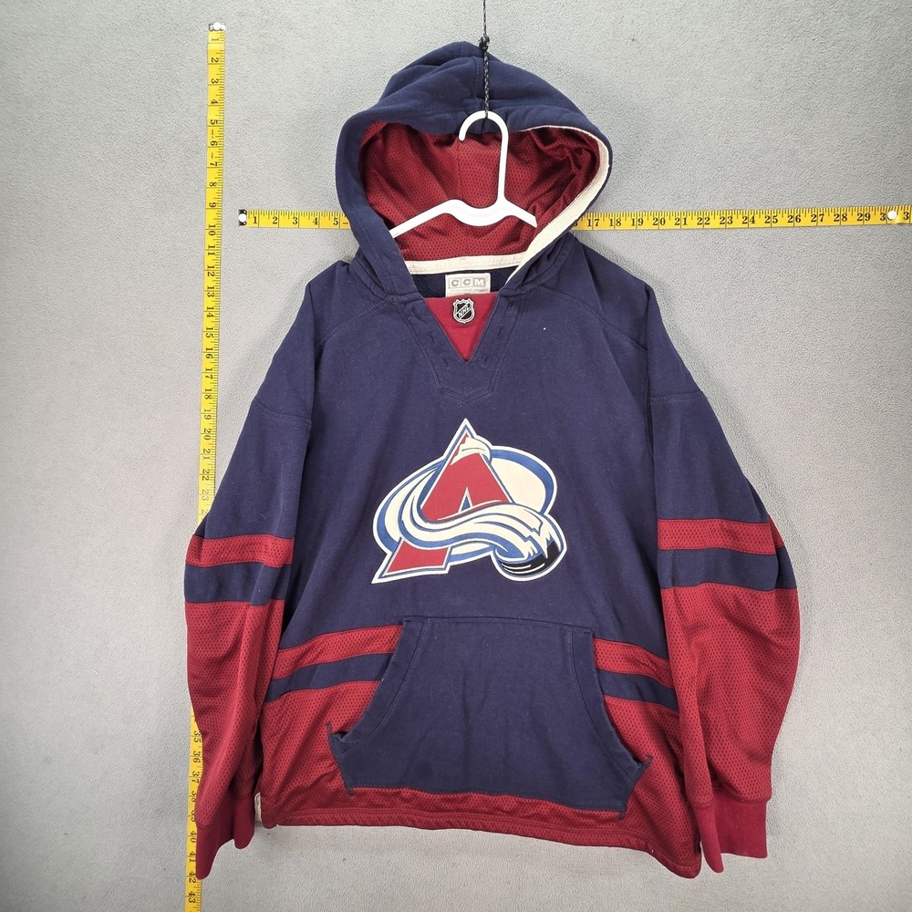 Colorado Avalanche Hoodie Sweatshirt Mens Medium Blue NHL Hockey CCM Fleece